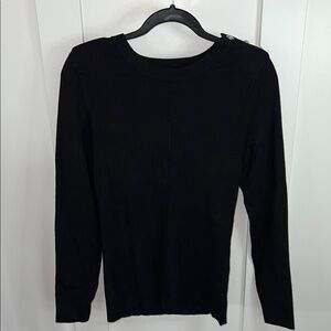 White House Black Market Black Long Sleeve Top